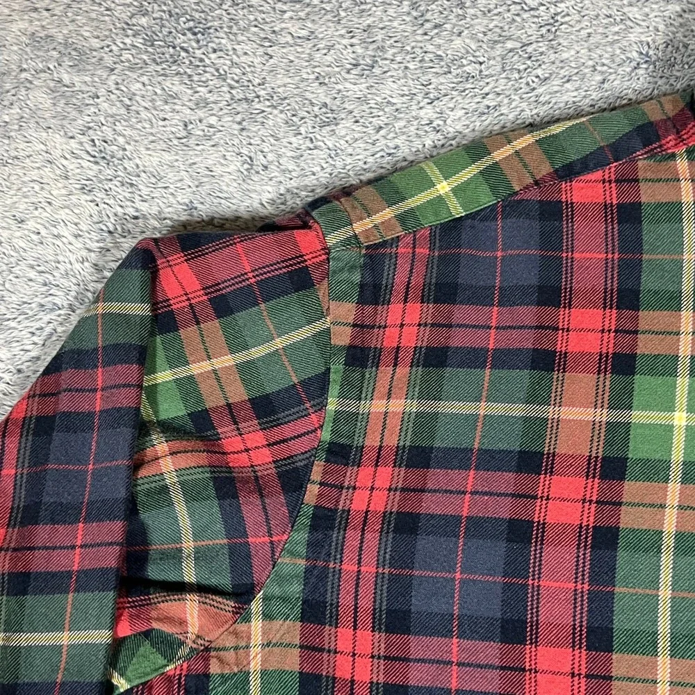 Ralph Lauren Mens Classic Fit Plaid Button‎ Down Shirt Red Green Blue Medium